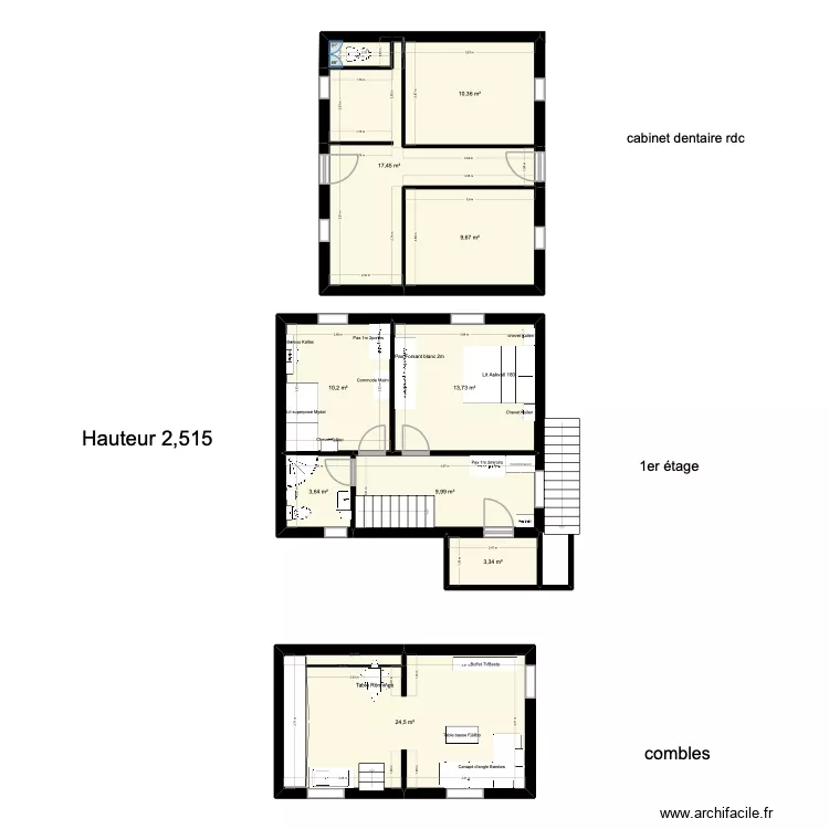 Boutigny ameublement. Plan de 9 pièces et 103 m²
