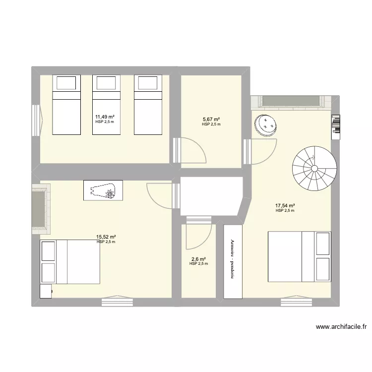 PLAN ETAGE. Plan de 5 et 53 m² PLAN ETAGE. Plan de 5 et 53 m²