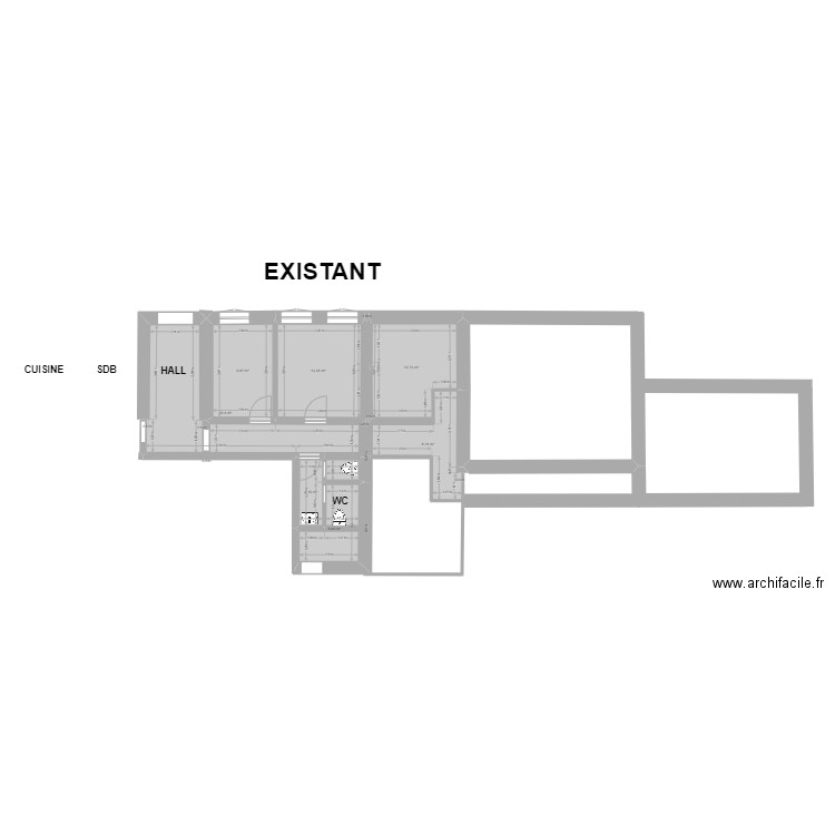 SCI LE POUZIN-APPARTEMENT DES TRANSPORT EXISTANT. Plan de 7 pièces et 73 m2