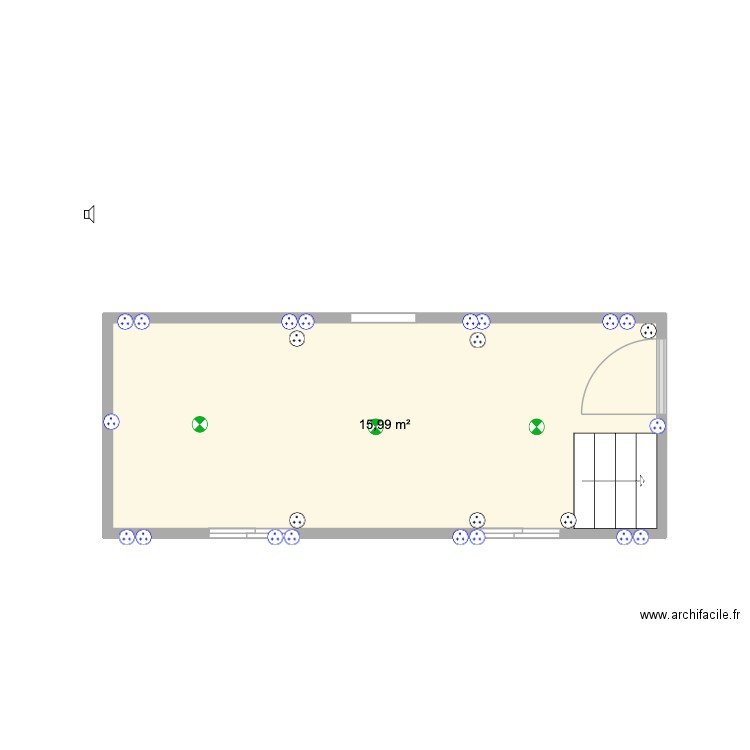 plan elec roulotte. Plan de 1 pièce et 16 m2