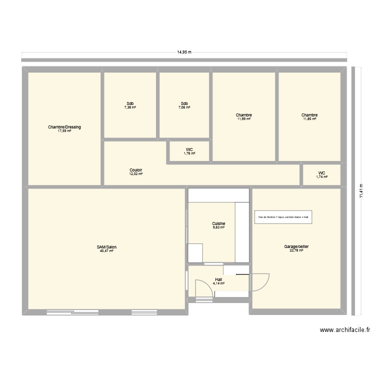 MaisonClemence. Plan de 12 pièces et 148 m2