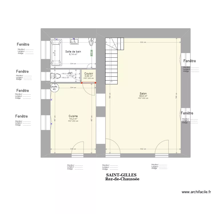 SAINT GILLES - projet. Plan de 