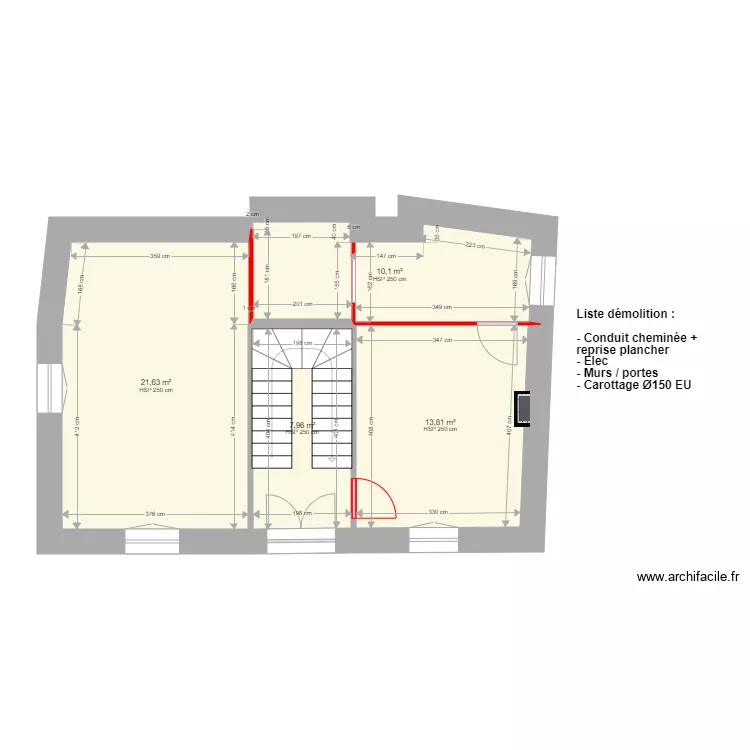 Malaucene R2 d&eacute;molition. Plan de 