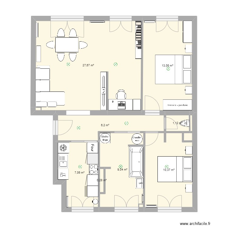 Plan appartement COARDA. Plan de 8 pièces et 75 m2