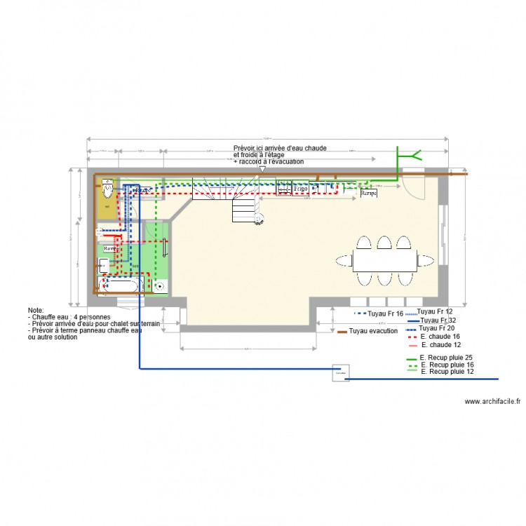 MAISON Plomberie. Plan de 0 pièce et 0 m2