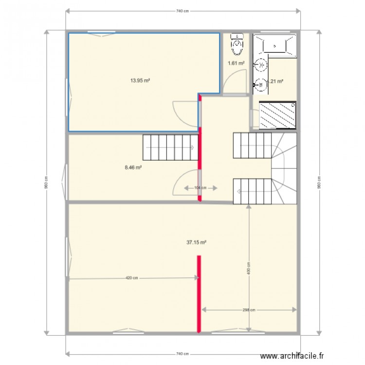 Perreux existant V1. Plan de 0 pièce et 0 m2