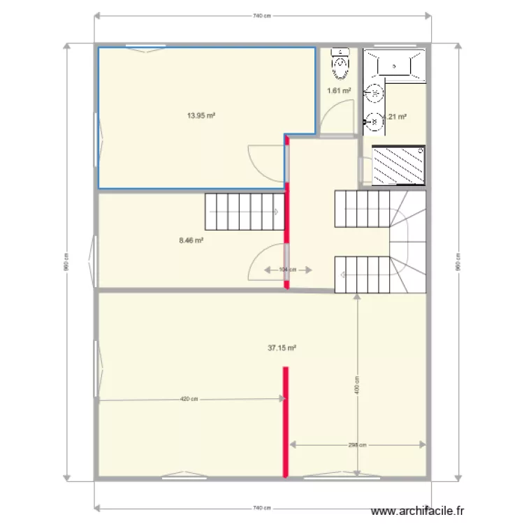 Perreux existant V1. Plan de 