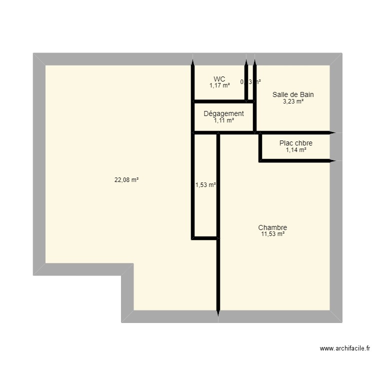 Plan appart Colomiers. Plan de 8 pièces et 42 m2