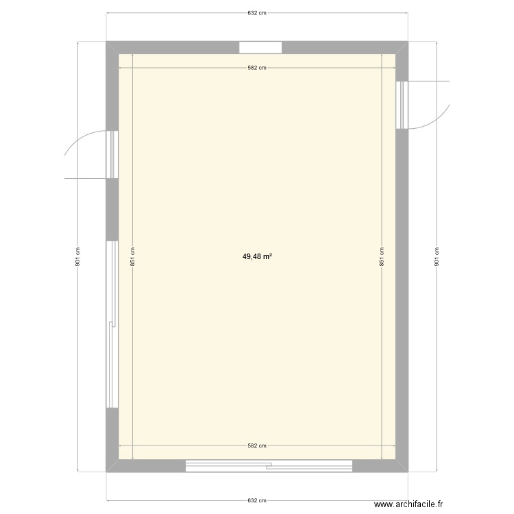 plan der masse extention. Plan de 1 pièce et 49 m2