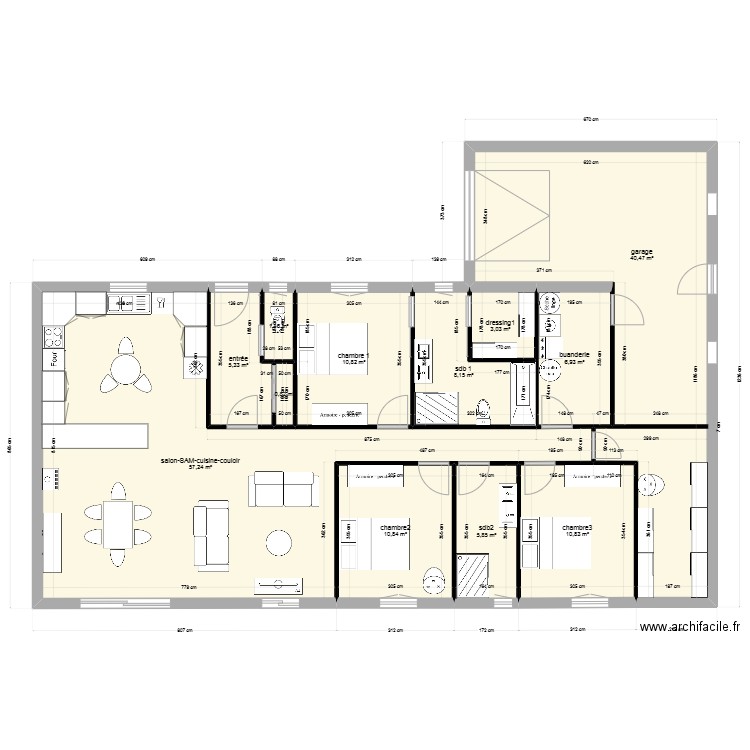 projetmaison2. Plan de 12 pièces et 162 m2