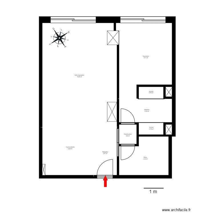 ED GRIU 1 2 ENCAMP. Plan de 12 pièces et 61 m2