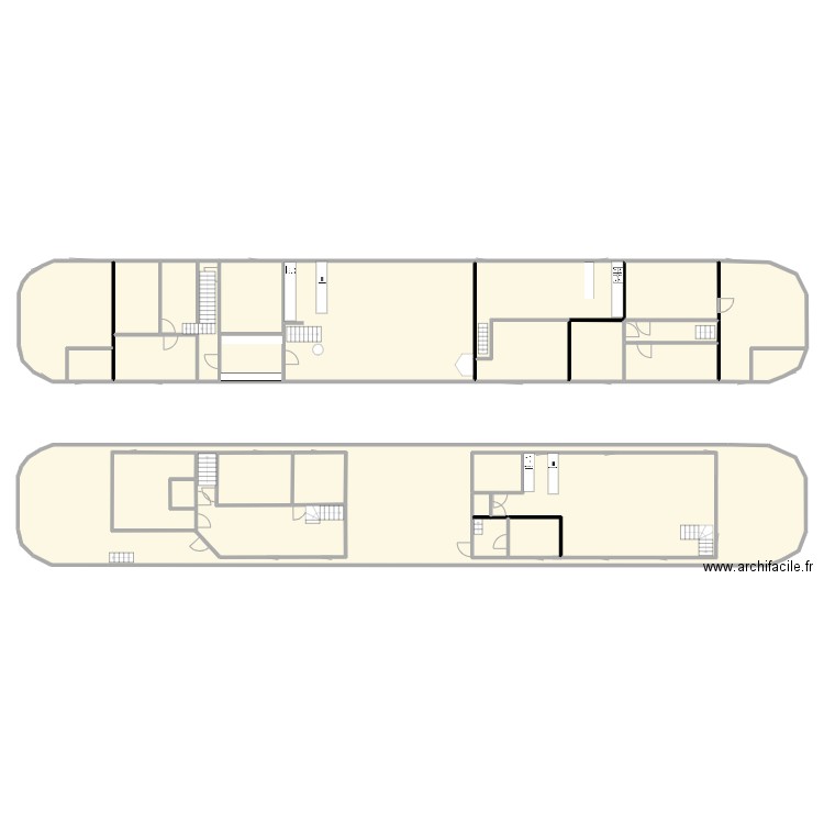 Plan péniche . Plan de 0 pièce et 0 m2