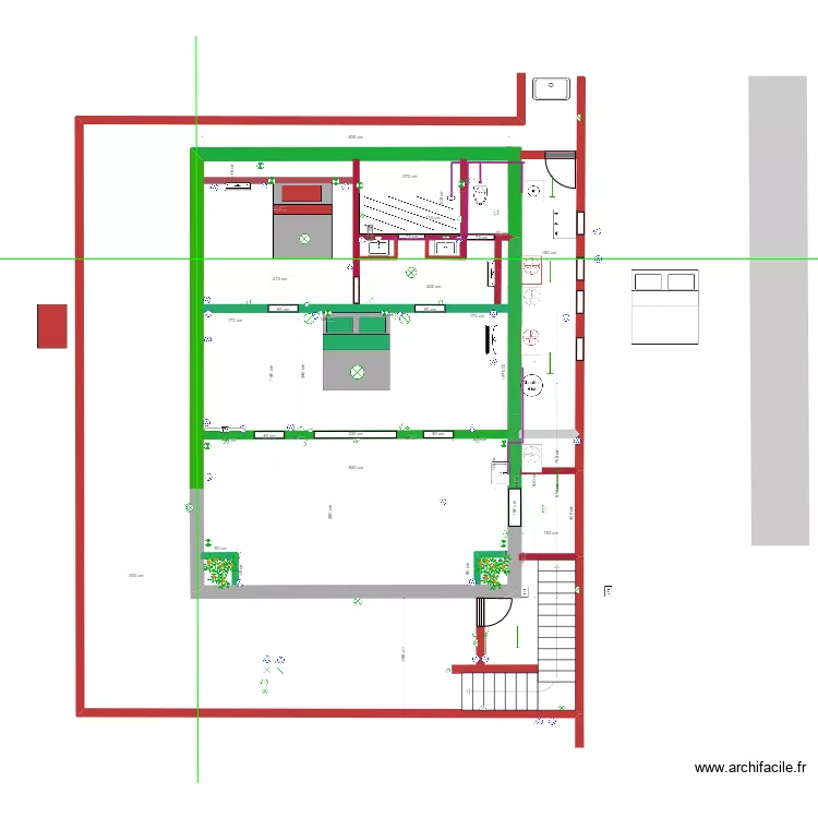 Modification 1er Maison existante murs 5 bis. Plan de 