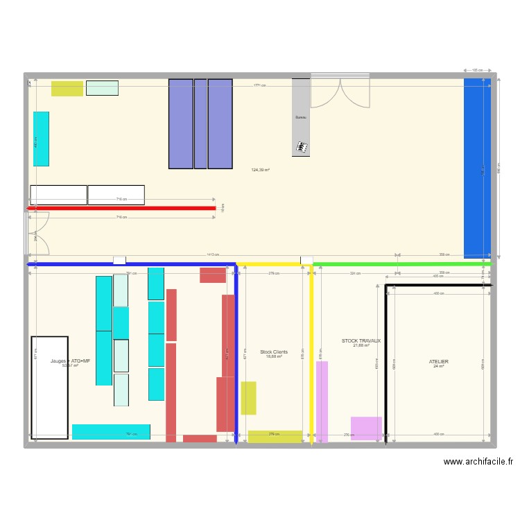 Plan 33-V3 avec Rack  PJB. Plan de 5 pièces et 243 m2