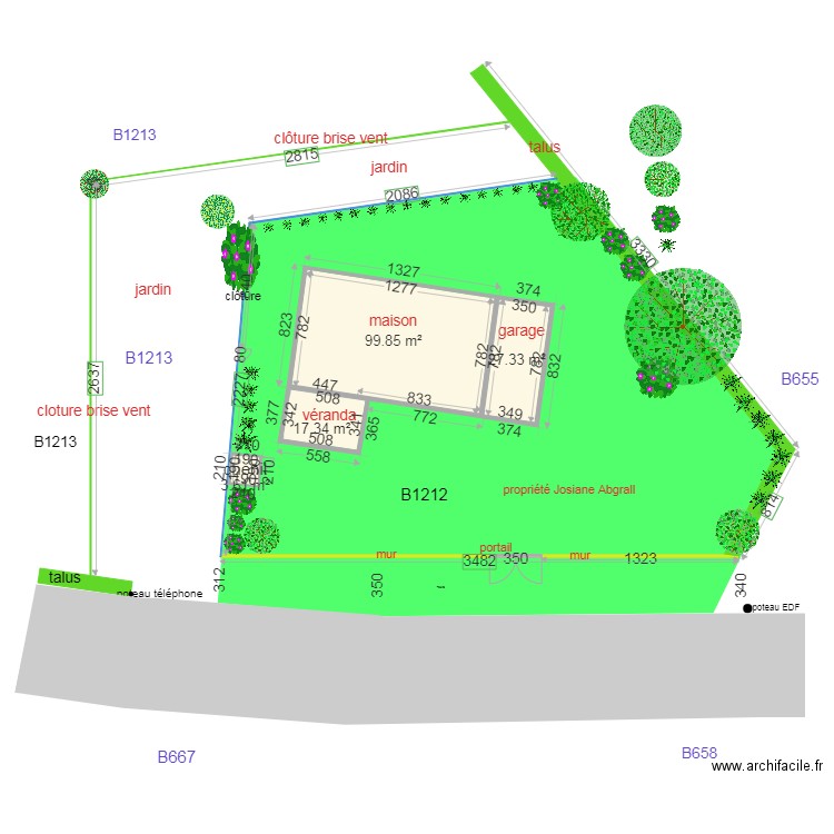 plan de masse avant projet 22a. Plan de 0 pièce et 0 m2