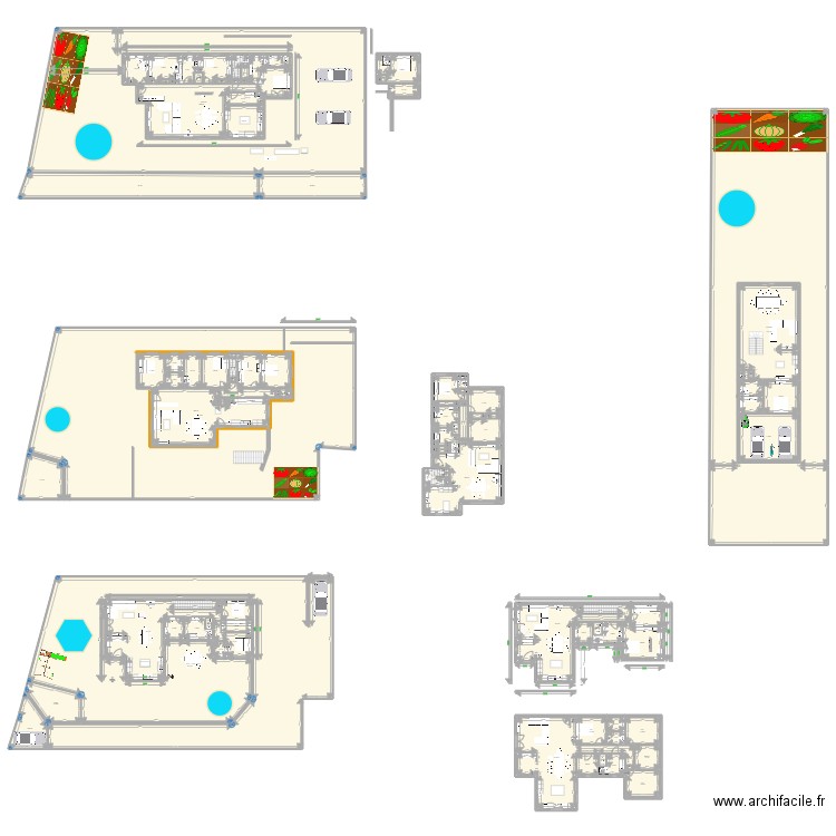 Plan maison 1. Plan de 59 pièces et 2975 m2