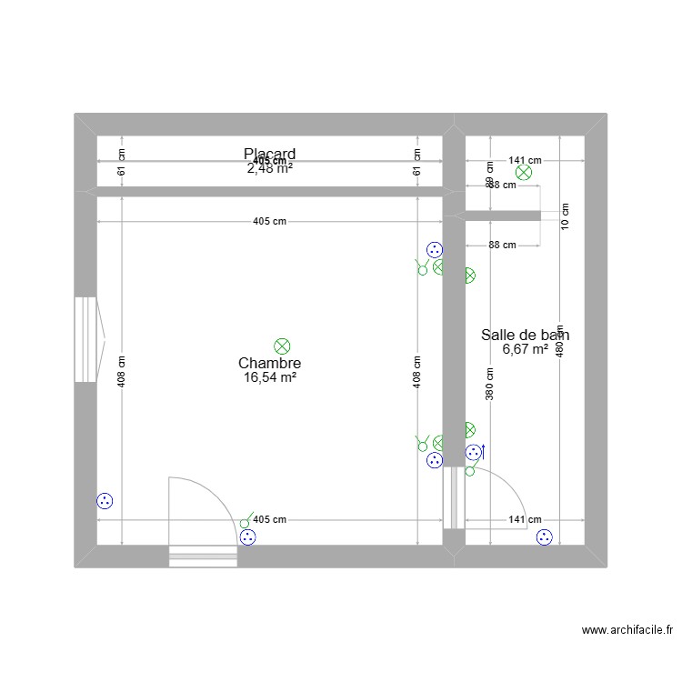 chambre parentale. Plan de 0 pièce et 0 m2