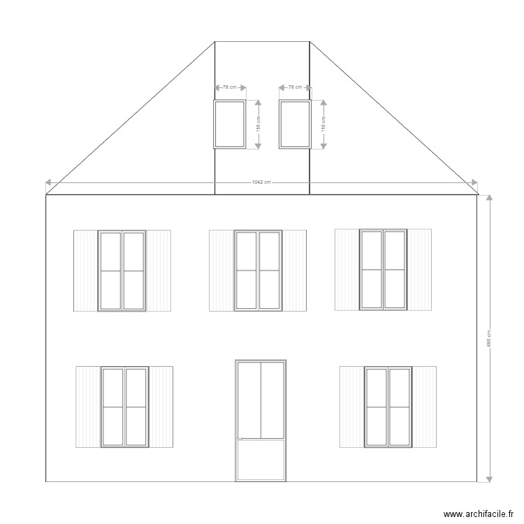 DP4 façade sud projet. Plan de 0 pièce et 0 m2