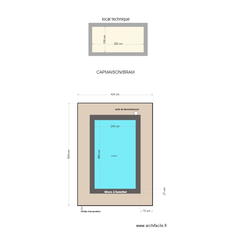 BRAM pisicne 4x2.40. Plan de 0 pièce et 0 m2