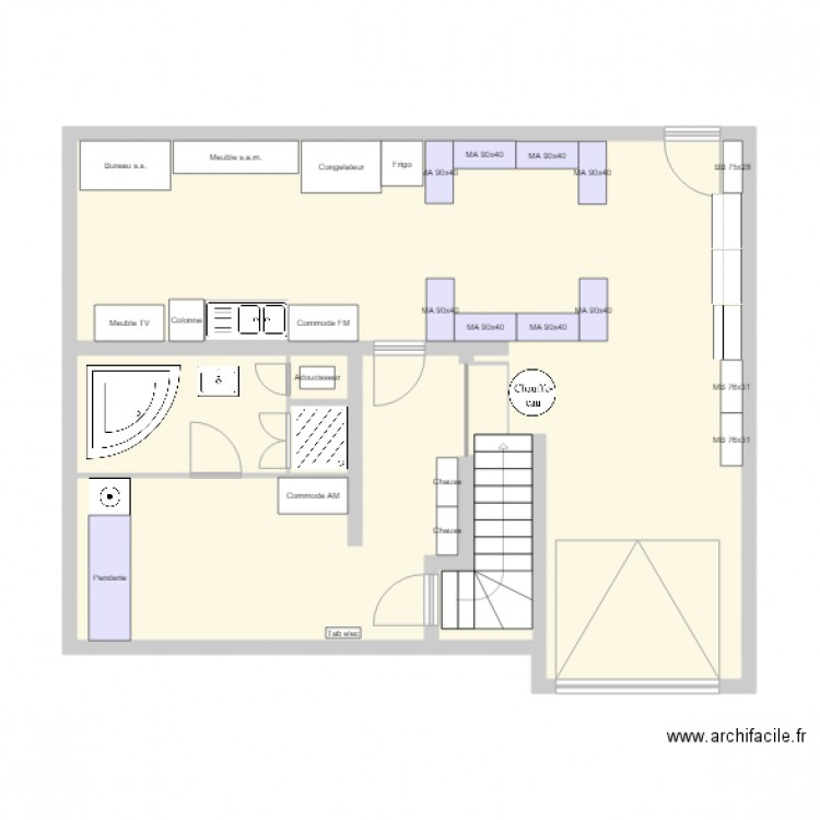 Sous sol intégral. Plan de 0 pièce et 0 m2