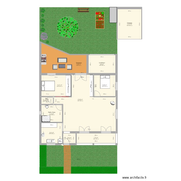 Plan maison v2. Plan de 11 pièces et 139 m2