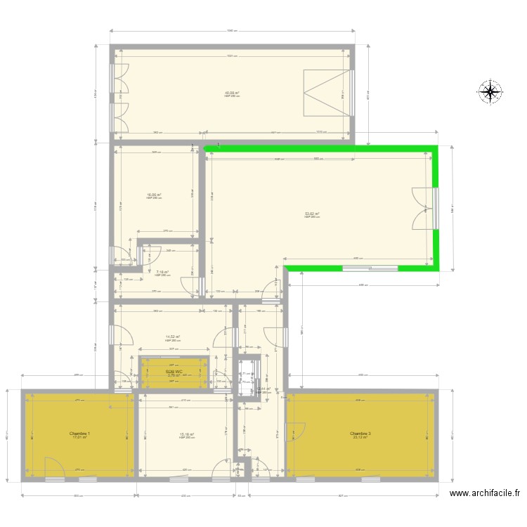 MODIF pour nous. Plan de 10 pièces et 203 m2