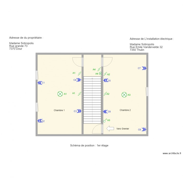 vande 1er etage. Plan de 0 pièce et 0 m2