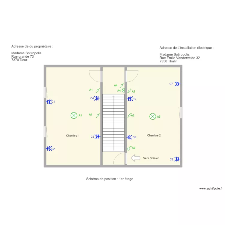 vande 1er etage. Plan de 