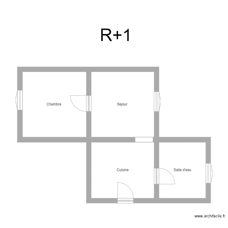 350601552. Plan de 4 pièces et 37 m2