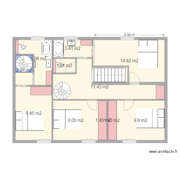 projet avec la faitage existant. Plan de 0 pièce et 0 m2