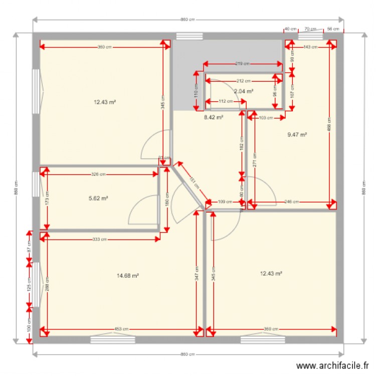 1er étage cloisons. Plan de 0 pièce et 0 m2