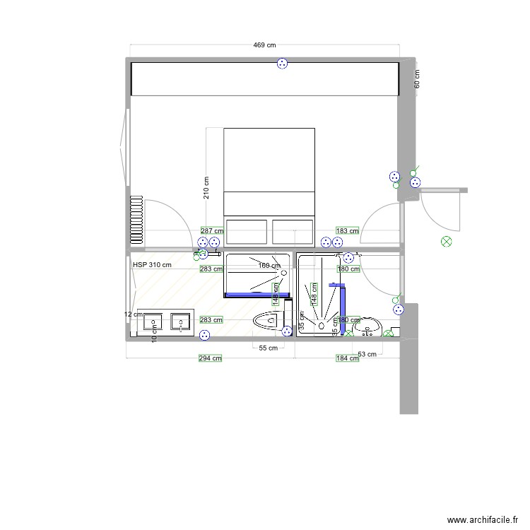 Salle de bain chambre_9. Plan de 0 pièce et 0 m2