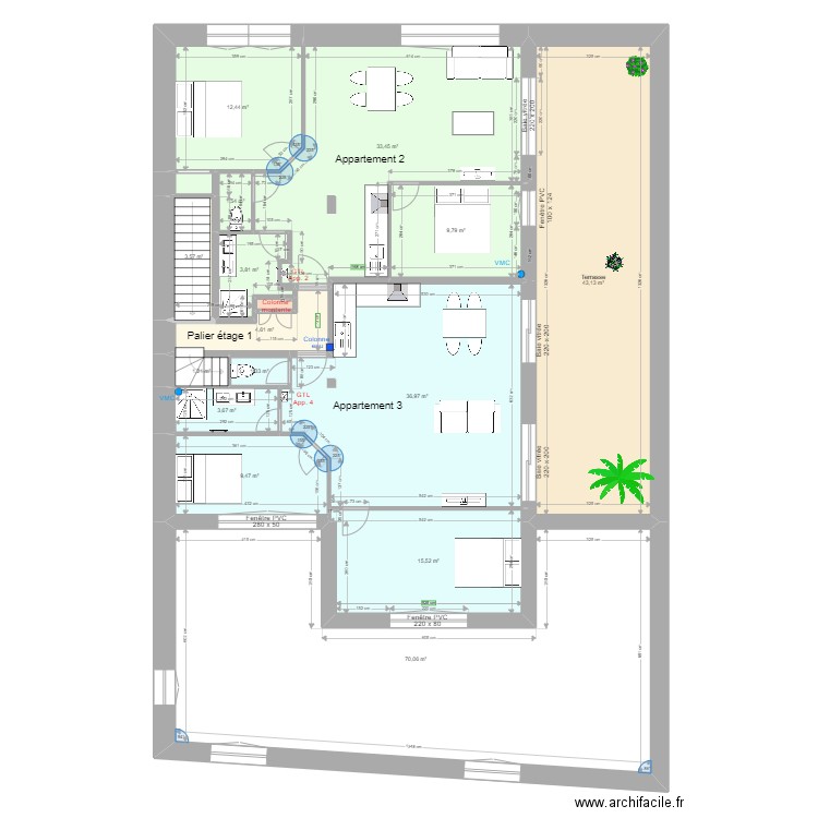 Pasteur Etage 1 d2. Plan de 0 pièce et 0 m2