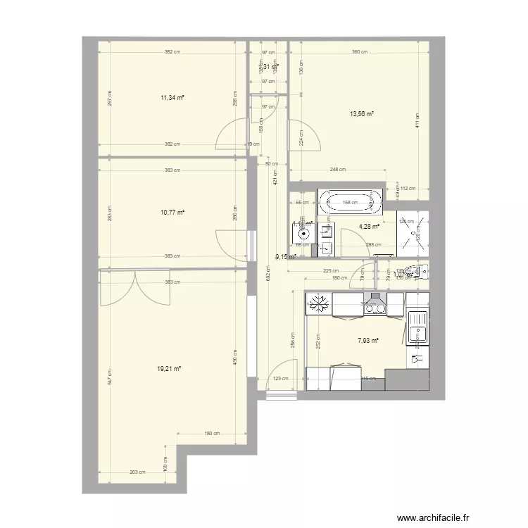 Plan eastman avec travaux minimaux. Plan de 