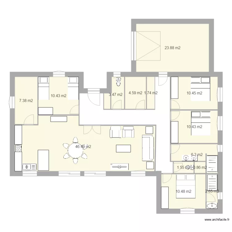 maison toit 4 pans. Plan de maison toit 4 pans. Plan de