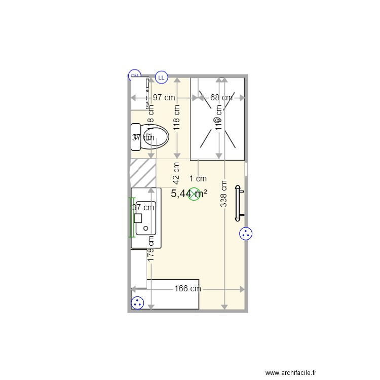 SDB. Plan de 0 pièce et 0 m2