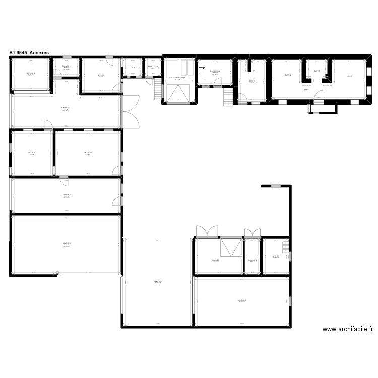 BI 9645. Plan de 60 pièces et 1417 m2