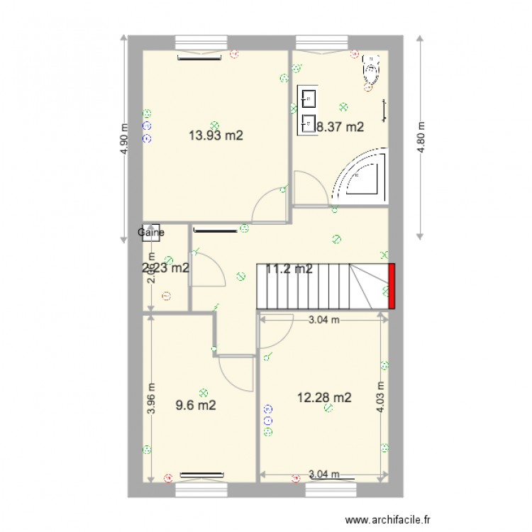 Oznur ETAGE AMENAGÉ 081015. Plan de 0 pièce et 0 m2