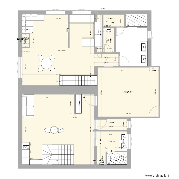 K ET N 2  nic mag 1etage definif 3. Plan de 7 pièces et 100 m2