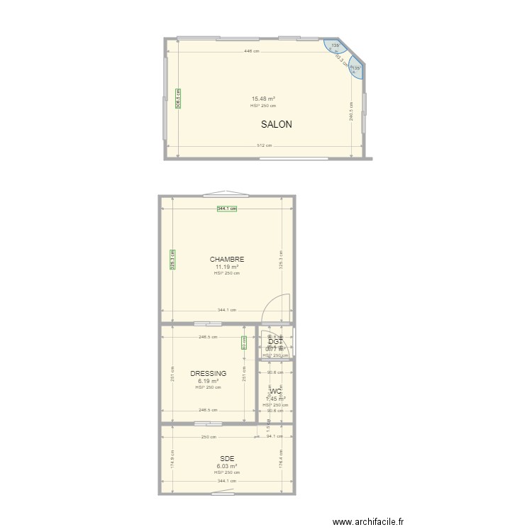 ACR MAGNIEN CHAMBRE. Plan de 0 pièce et 0 m2