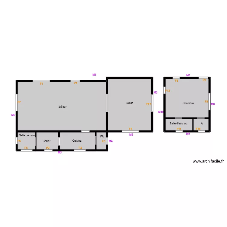 Bador ye dpe. Plan de 9  et 81 m²