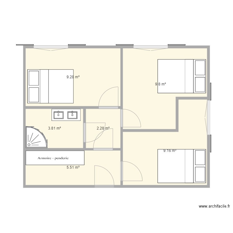 Chambres Chery. Plan de 0 pièce et 0 m2