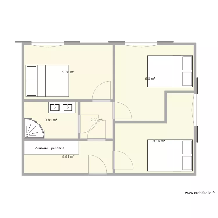 Chambres Chery. Plan de 