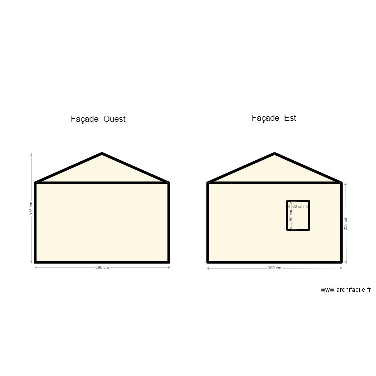 Facade est ouest mobilhom. Plan de 0 pièce et 0 m2