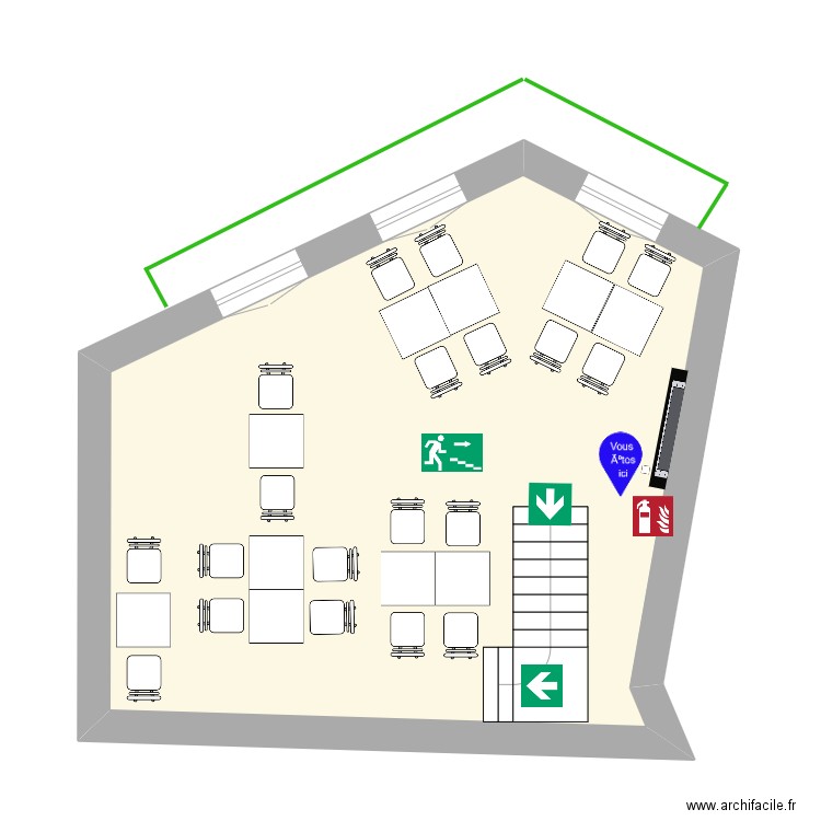 CH03160 1ER ETAGE CONSIGNES INCENDIE. Plan de 0 pièce et 0 m2