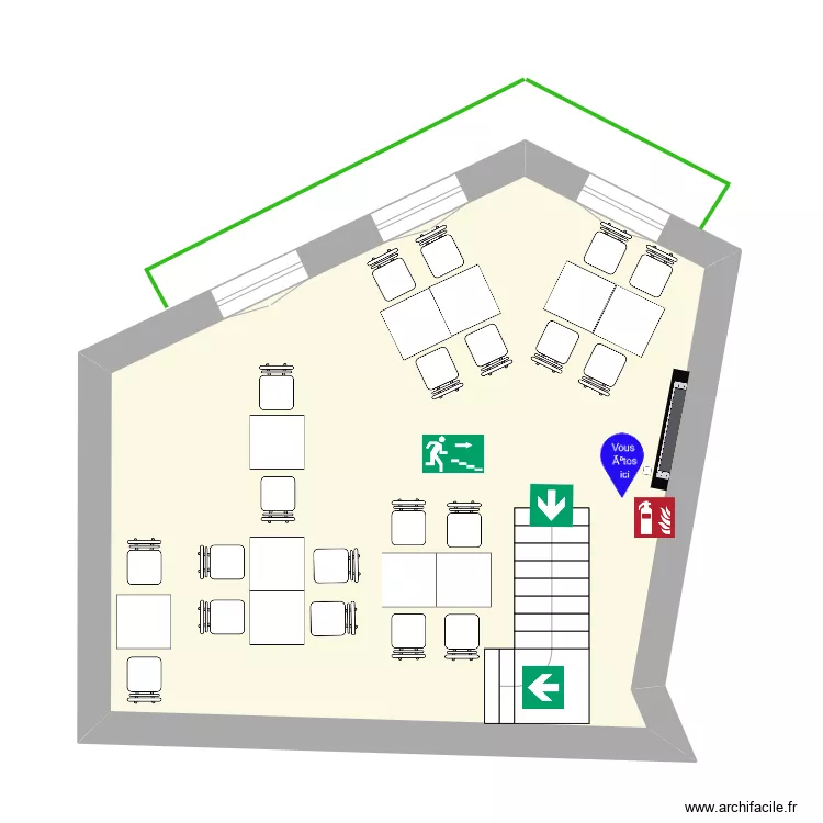 CH03160 1ER ETAGE CONSIGNES INCENDIE. Plan de 