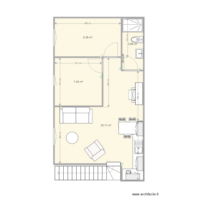 projet studio  Dhérouville. Plan de 0 pièce et 0 m2