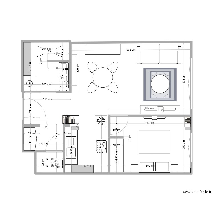 Plan POINCARE 2. Plan de 4 pièces et 41 m2