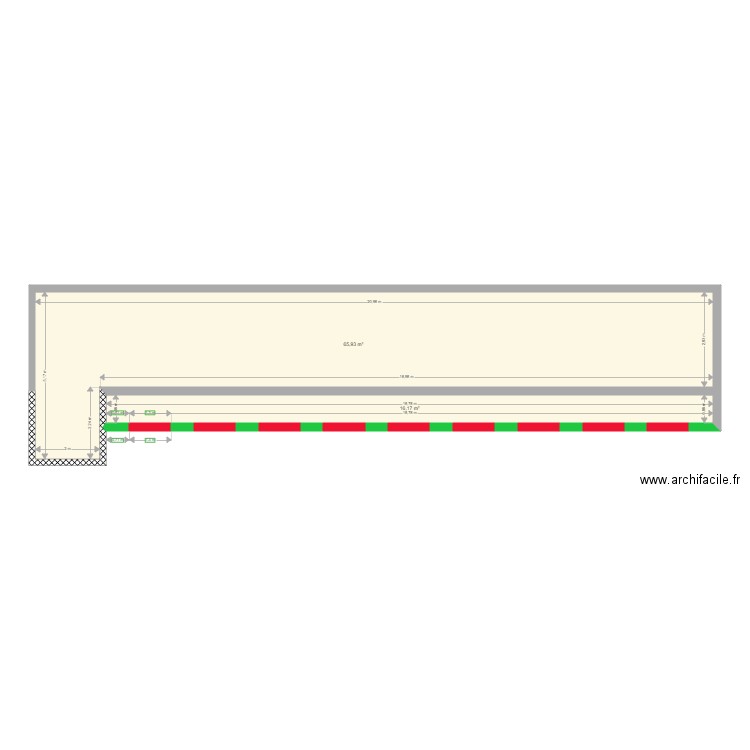 ESCALIER . Plan de 2 pièces et 82 m2