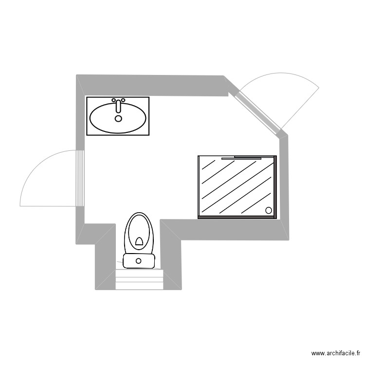 Sdb boissière v3. Plan de 0 pièce et 0 m2